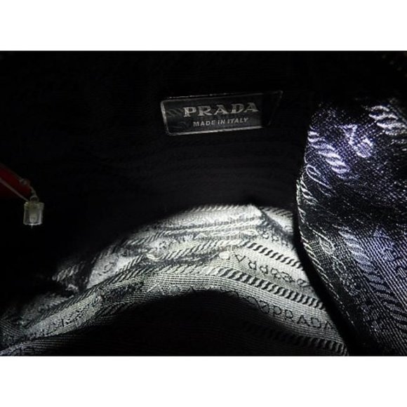 Prada Reddish Orange Suede And Leather Shoulder Purse  With A Chrome Chain - Picture 3 of 8